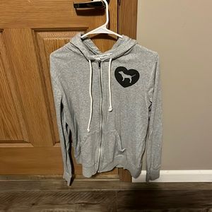 Victoria’s Secret Pink zip-up hoodie. Size large.